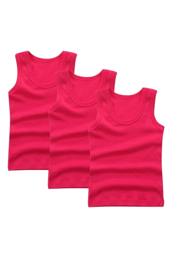 3 Pack Girls Tank Tops Cotton Sleeveless Undershirt Casual Basic Shirts Layer Tees for Kids
