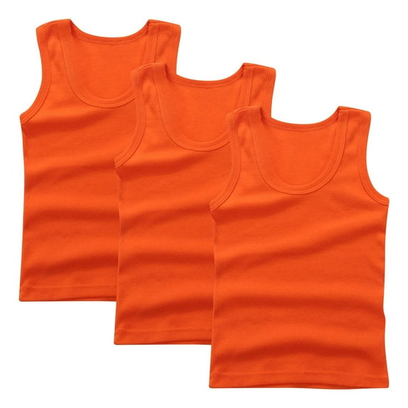 vdgthytj 3 Pack Girls Tank Tops Cotton Sleeveless Undershirt Casual Basic Shirts Layer Tees for Kids