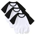 thumbnail image 1 of vdgthytj 3 Pack Kids Summer Raglan T-Shirts Girls Boys Color Block Crewneck Short Sleeve Casual Basic Tops Tees, 1 of 5