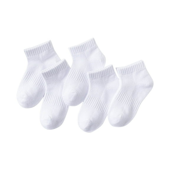 vdgthytj 5 Pack Toddler Kids Athletic Socks Ankle Socks Breathable Mesh Cotton Sports Socks for Boys Girls