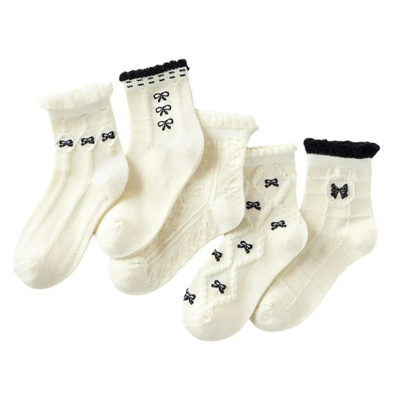 vdgthytj 5 Pairs Toddler Girls Crew Sock Kids Frilly Cute Flower Printed Thin Mesh Summer Cotton Dress Socks 3-14 Years