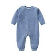 thumbnail image 1 of vdgthytj Baby Girl Boys Romper Newborn Warm Soft Button Bodysuit Toddler Footless Jumpsuit Pajamas Sleepwear, 1 of 2