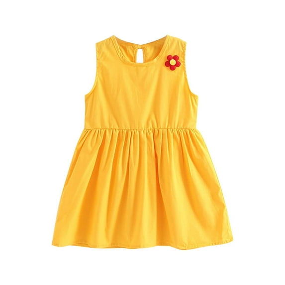 vdgthytj Baby Girls Summer Tank Dress Infant Toddler Casual Sleeveless Cute Flower Party Holiday Sundress