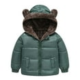thumbnail image 1 of vdgthytj Baby Toddler Winter Fleece Coat Boys Girls Warm Cute Ear Zip up Hooded Jackets for Kids with Pockets, 1 of 8