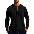 thumbnail image 1 of vdgthytj Basic Tops for Men Casual Round Neck Long Sleeves Pullover Blouse Fashion Breathable Button Solid Color Shirt, 1 of 6