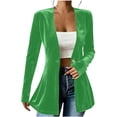 thumbnail image 1 of vdgthytj Blazer for Women Long Sleeve Open Front Button Cardigan Slim Fitted Ruffle Business Casual Work Corduroy Long Outwear(XX-Large,Green1), 1 of 6