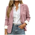 thumbnail image 1 of vdgthytj Blazer for Women Long Sleeve Open Front Button Lightweight Lapel Collar Fall Business Casual Work Jackets(XX-Large,Pink), 1 of 9