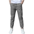 thumbnail image 1 of vdgthytj Boys Cotton Linen Joggers Pants Kids Casual Drawstring Elastic Waist Athletic Sports Trousers with Pockets, 1 of 8
