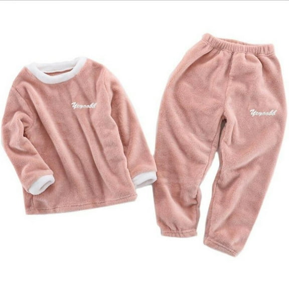 vdgthytj Boys Girls Fuzzy Fleece Pajama Set Cozy Warm Long Sleeve Top and Pants 2 Piece Outfits Sleepwear