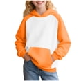 thumbnail image 1 of vdgthytj Boys Girls Hoodies Color Block Hooded Sweatshirts Long Sleeve Trendy Pullover Fall Tops for Kids, 1 of 8