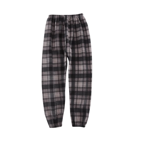 vdgthytj Boys Girls Plaid Fleece Lined Pants Kids Casual Elastic Waist Fall Winter Warm Sweatpants with Pockets