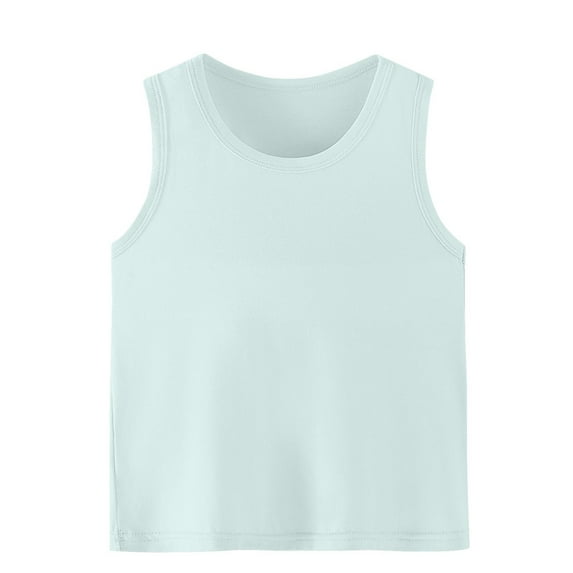 vdgthytj Boys Girls Tank Tops Kids Toddler Solid Sleeveless Undershirt Basic Tees Athletic T-Shirts