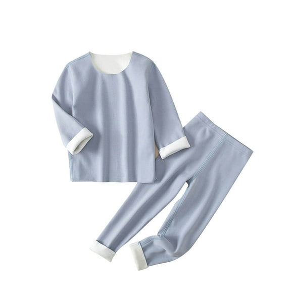 vdgthytj Boys Girls Thermal Underwear Sets Kids Fleece Lined Long Johns Base Layer Top and Bottom Sleepwear
