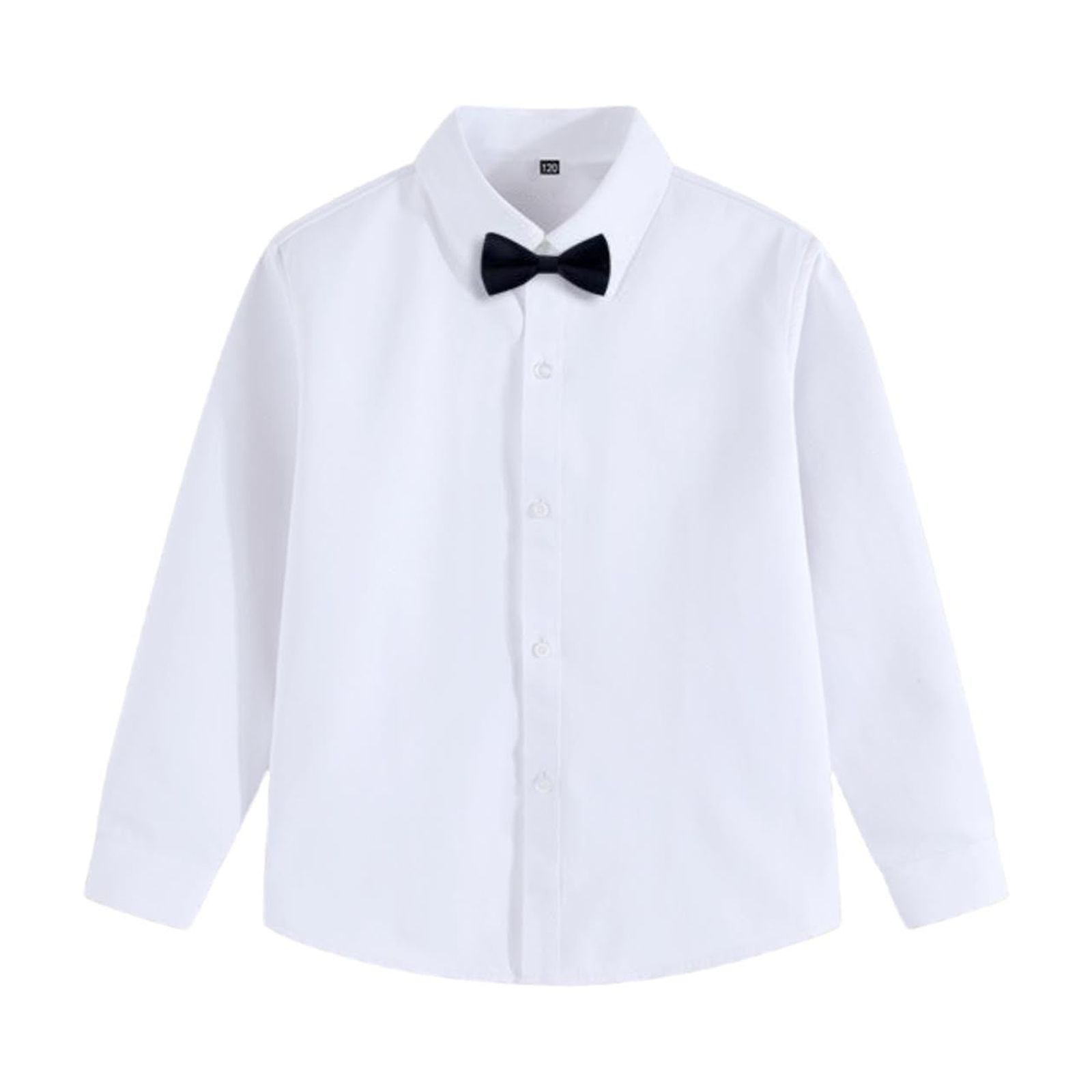 Vdgthytj Boys Long Sleeve White Dress Shirt Collared Button Down Formal 