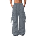 thumbnail image 1 of vdgthytj Cargo Pants for Men Lightweight Wide Leg Baggy Drawstring Waist Streetwear Fashion Casual Trousers with Multi Pockets for Daily Wear(Small,Dark Gray), 1 of 7