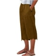 thumbnail image 1 of vdgthytj Casual Capris for Women High Waist Straight Leg Loose Fitted Petal-Shaped Cuffs Summer Beach Capris with Pockets, 1 of 6
