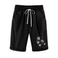 thumbnail image 1 of vdgthytj Cotton Linen Shorts for Women Elastic Waist Drawstring Print Knee-Length Summer Casual Plus Size Shorts with Pockets, 1 of 6