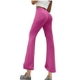 thumbnail image 1 of vdgthytj Flared Trousers for Women Solid Color Casual Elastic Waist Cropped Pants Lounge Loose Yoga Trousers, 1 of 5