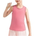 thumbnail image 1 of vdgthytj Girls Athletic Shirts Crewneck Sleeveless Open Back Breathable Yoga Workout Tank Tops for Kids, 1 of 5