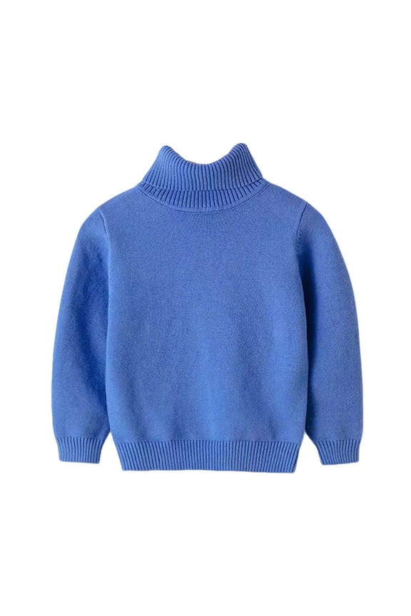 Girls Boys Turtleneck Sweaters Kids Casual Soft Long Sleeve Pullover Knitted Base Layer Tops Fall Clothes