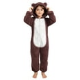 thumbnail image 1 of vdgthytj Girls Fleece Hooded Jumpsuit Cute Ear Fuzzy Winter Warm Rompers Casual Zip up Outfits One-Piece Sleepwear, 1 of 6