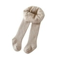 thumbnail image 1 of vdgthytj Girls Fleece Lined Tights Ribbed Knit Warm Dance Pantyhose Stocking Toddler Baby Stretchy Footed Leggings, 1 of 2