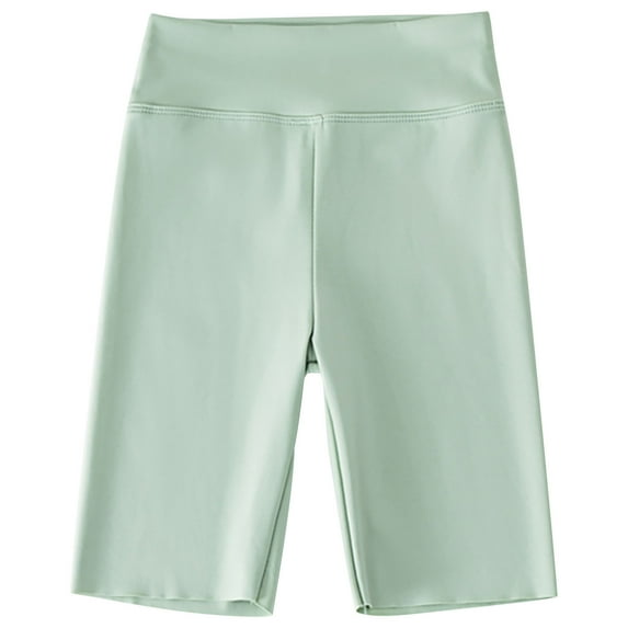 vdgthytj Girls Knee Length Leggings Kids Seamless High Waisted Yoga Biker Shorts Stretch Athletic Gym Shorts 2-12 Years