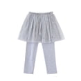 thumbnail image 1 of vdgthytj Girls Leggings with Tulle Skirts Sequine Mesh Skirt Pants Kids Casual High Waist Stretchy Tights, 1 of 5
