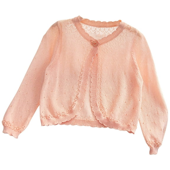 vdgthytj Girls Long Sleeve Cardigan Kids Cute Button Knitted Shrug Sweaters Tops Knitwear Spring Fall Clothes