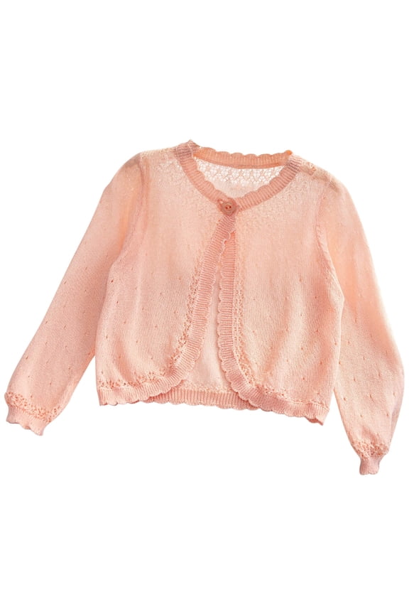 Girls Long Sleeve Cardigan Kids Cute Button Knitted Shrug Sweaters Tops Knitwear Spring Fall Clothes