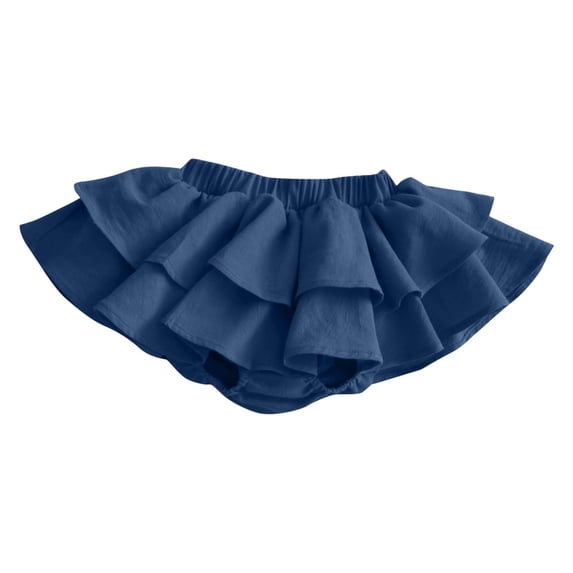 vdgthytj Girls Skorts Skirts Elastic Waist Solid Color Shorts Summer Clothes Layered Ruffle Skirts Bottoms