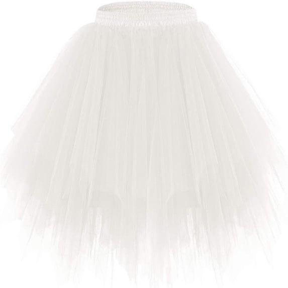 vdgthytj Girls Tulle Skirts Elastic Waist Irregular Mesh Layered A-Line Dance Princess Birthday Party Skirts