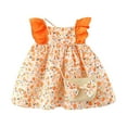 thumbnail image 1 of vdgthytj Infant Girl Dress Toddler Summer Floral Printed Ruffle Sleeveless Casual Sundress with Cute Bag Baby Clothes, 1 of 3