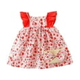 thumbnail image 1 of vdgthytj Infant Girl Dress Toddler Summer Floral Printed Ruffle Sleeveless Casual Sundress with Cute Bag Baby Clothes, 1 of 3