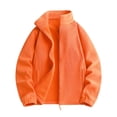 thumbnail image 1 of vdgthytj Jackets for Women Fleece Full Zip Stand Collar Long Sleeve Solid Fall Winter Casual Outerwear with Pockets(Small,Orange), 1 of 4