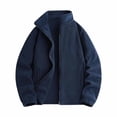 thumbnail image 1 of vdgthytj Jackets for Women Fleece Full Zip Stand Collar Long Sleeve Solid Fall Winter Casual Outerwear with Pockets(XX-Large,Navy), 1 of 4