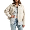 thumbnail image 1 of vdgthytj Jackets for Women Snap Button Lapel Collar Long Sleeve Cropped Fashion Fall Casual Outerwear with Chest Pockets(X-Large,White), 1 of 9