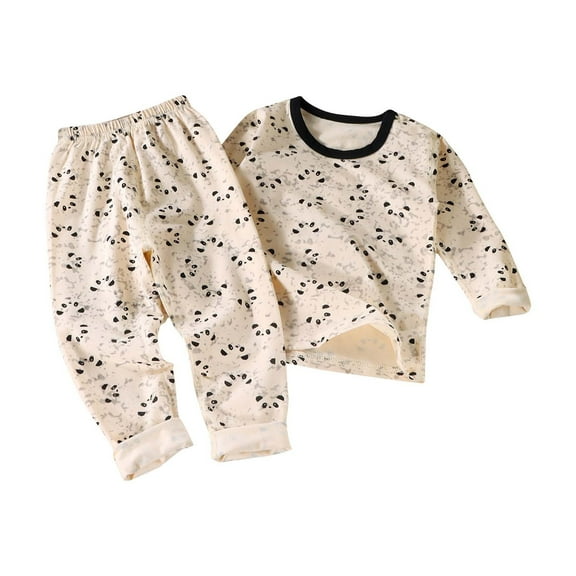 vdgthytj Kids Baby Girl Cotton Cute Printed Pajamas Sets Long Sleeves Round Neck Tops and Long Pants Two-Piece Outfits