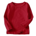 thumbnail image 1 of vdgthytj Kids Boys Girls Long Sleeve T-Shirts Baby Toddler Casual Solid Color Crewneck Basic Tops Layering Tees, 1 of 4