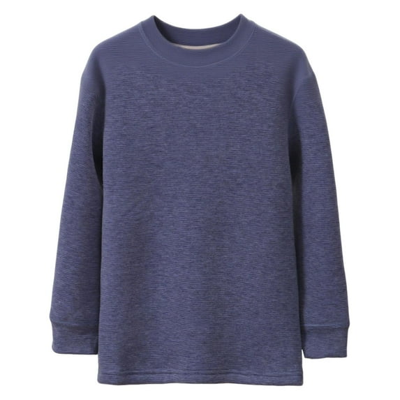 vdgthytj Kids Fleece Lined Tops Boys Girls Round Neck Long Sleeve Thick Warm Basic Tee Shirts Fall Winter Clothes