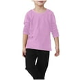 thumbnail image 1 of vdgthytj Kids Long Sleeve Cotton T Shirts Boy Girls Casual Round Neck Solid Color Basic Tee Tops Fall Spring Clothes, 1 of 8