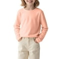 thumbnail image 1 of vdgthytj Kids Long Sleeve Shirts Round Neck Casual Solid Color Basic Tee Tops for Boy Girl 3-13 Years, 1 of 7