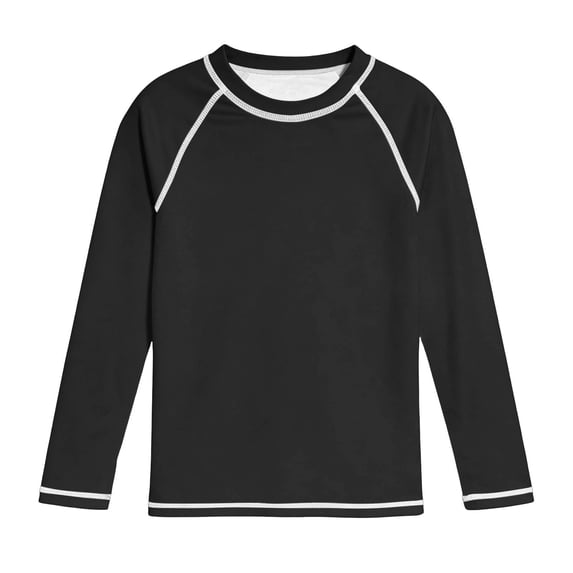 vdgthytj Kids Long Sleeve Tops Boys Girls Crewneck Raglan Shoulder Quick Dry Sun Protection Solid Sport Shirts(5-6 Years,7-8 Years,9-10 Years,10-11Years,12-13Years,14-15 Years,Black)