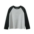 thumbnail image 1 of vdgthytj Kids Raglan Long Sleeve Shirts Boys Girls Round Neck Color Block Casual Basic Tee Tops Fall Clothes, 1 of 6