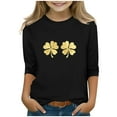 thumbnail image 1 of vdgthytj Kids St Patrick's Day 3/4 Sleeve T-Shirt Boys Girls Shamrock Crewneck Holiday Graphic Blouse Top, 1 of 4