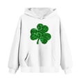 thumbnail image 1 of vdgthytj Kids St Patrick's Day Hooded Sweatshirt Boys Girls Clover Shamrock Long Sleeve Hoodies Holiday Pullover Tops, 1 of 4