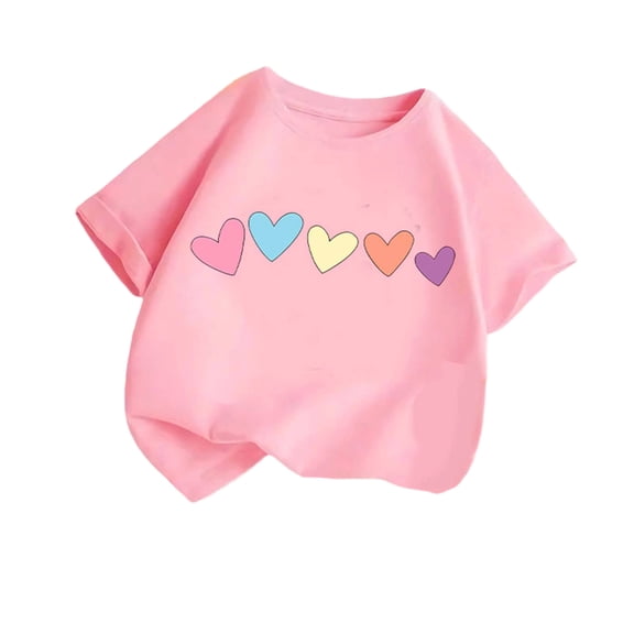 vdgthytj Kids Summer T-Shirts Cute Printed Round Neck Short Sleeve Top Boys Girls Casual Graphic Tees