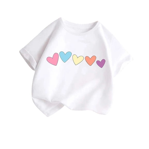 vdgthytj Kids Summer T-Shirts Cute Printed Round Neck Short Sleeve Top Boys Girls Casual Graphic Tees