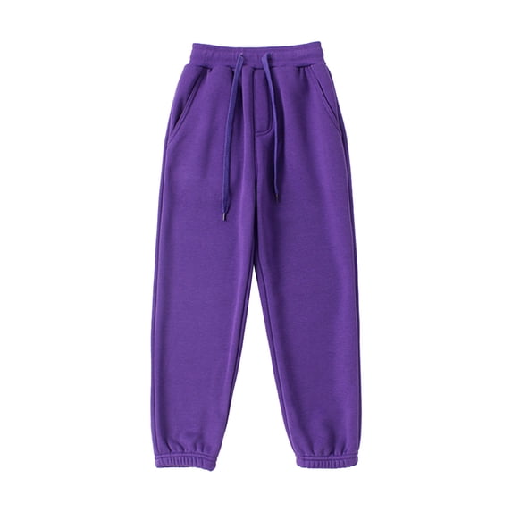 vdgthytj Kids Sweatpants Fleece Lined Thick Elastic Waist Workout Joggers Boy Girl Casual Warm Winter Lounge Pants