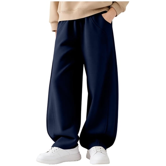 vdgthytj Kids Unisex Clothes Sweatpants Wide Leg Baggy Pleated Streetwear Boys Girls Fall Casual Athletic Sweatpants with Pockets